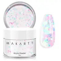 Makartt Acrylic Powder, 2oz Professional Pink Hexagon Glitter Acrylic Nail Powder for Nail Extension 3D Carving Sculpture French 1