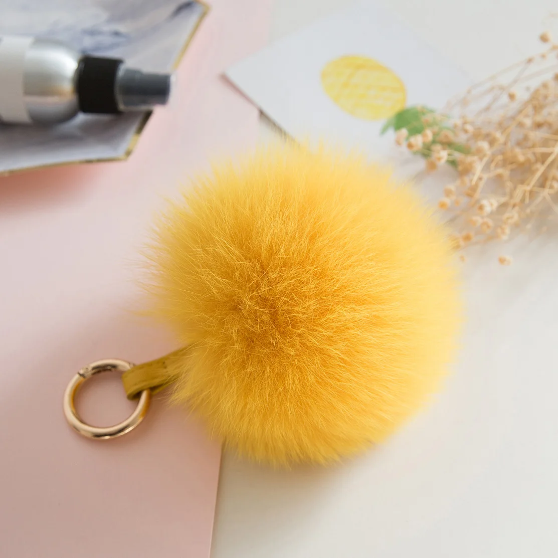 럭셔리 푹신한 진짜 여우 모피 공 폼폼 키체인, 천연 여우 모피 가방, 매력 모피 키체인, 도매, 30 색, 12cm
