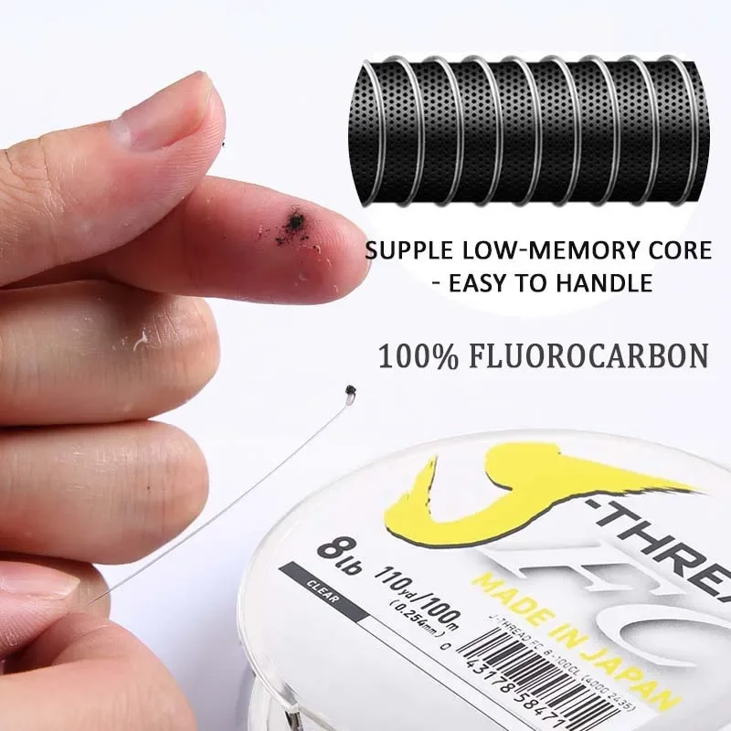 DaiwaJ-Fluoro Fluorocarbon Leader Line 50M and 100M High Level Of Abrasion resistance Soft and Supple Carbon Fiber Leader Line 3
