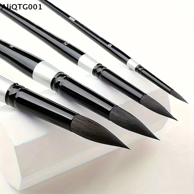 7Pcs Art Brush Set for Gouache/H2O Painting Round/Pointed Tips Beginner Artist Kit with Wood Handle - No Shedding 1