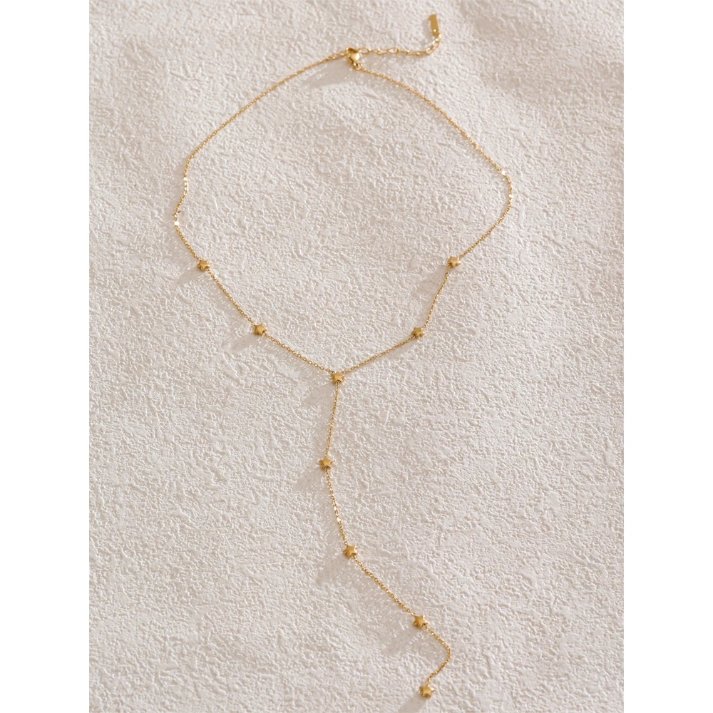 Yhpup Necklace Stainless Steel Star Chain