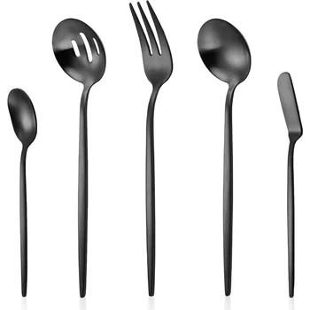 5-Piece Matte Black Utensils 1