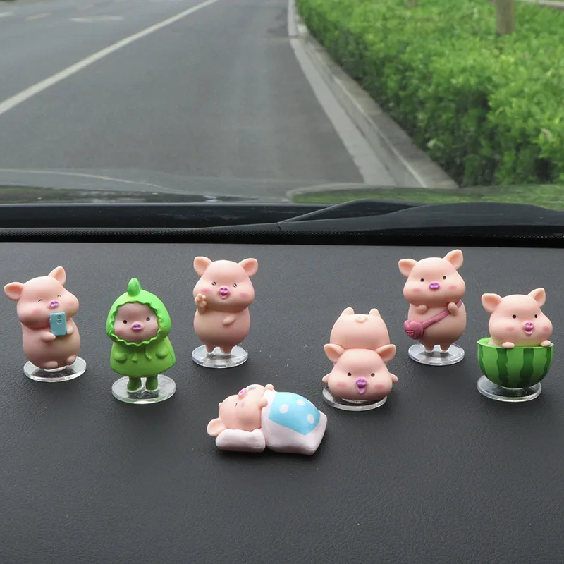 Mini Cute Pig Figurine Animal Model Moss Micro Landscape Home Decor Miniature Fairy Garden Decoration Accessories