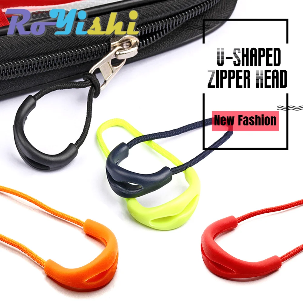 Mix Color Zipper Pull Cord Zipper Head Pull Puller End Fit Rope Tag Fixer Zip Cord for Garment Bags Accessory 10 Pcs/Pack zipper pullers zipper heads