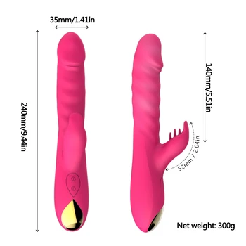 Bead Rotation Strong Vibrating Rabbit Vibrator G-spot Stimulate Masturbator Thrusting USB Dildo Vibrator For Women Sex Toys 5