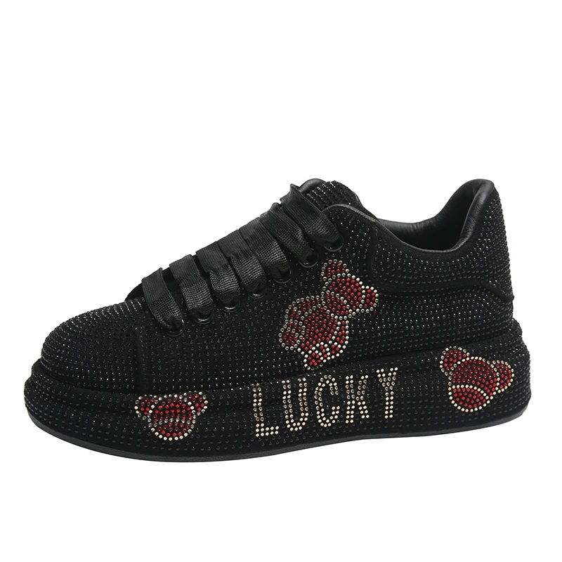 New Women Luxury Rhinestones Thick Bottom Bear Vulcanization