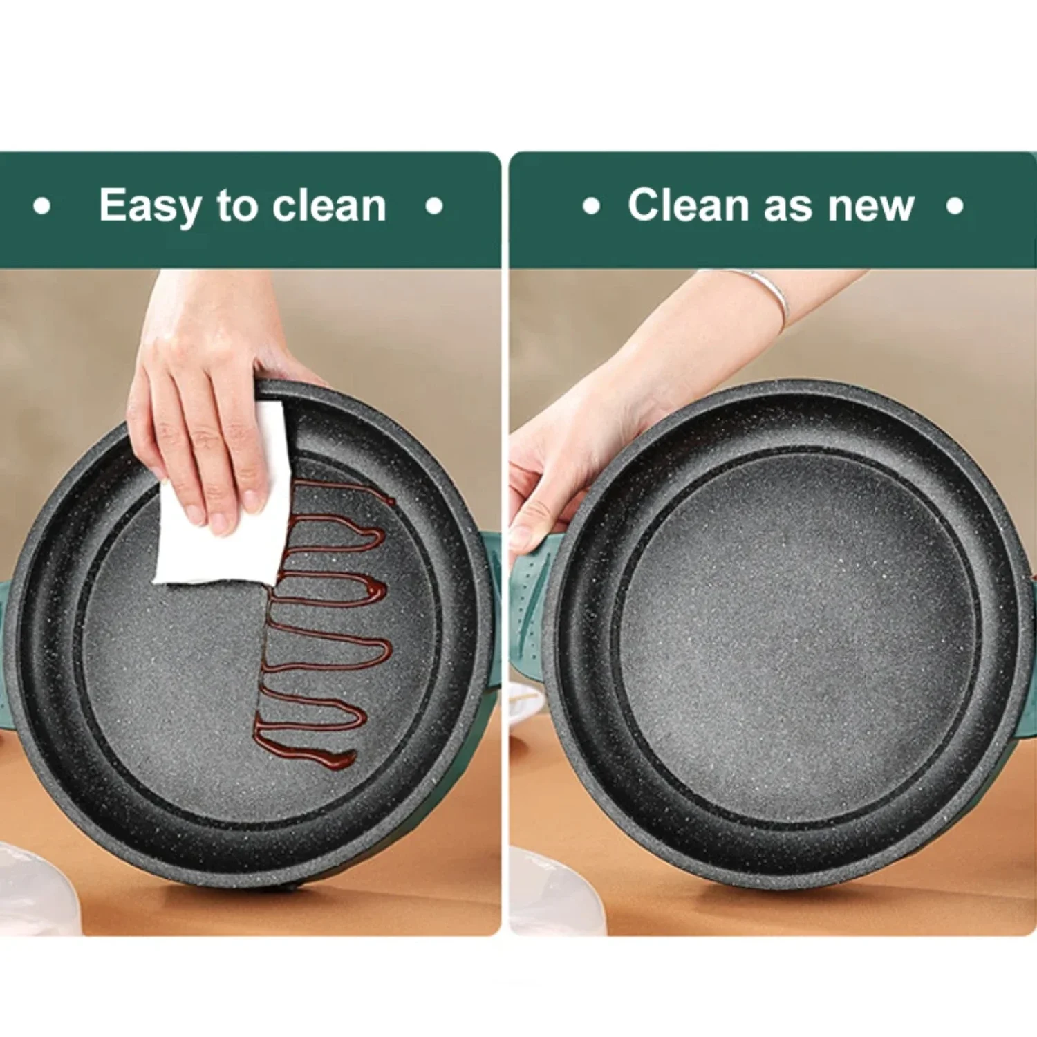 Ideal for Frying, Grilling, and Barbecuing - Portable Multifunctional Non-stick Skillet Pan for Household Kitchen and Camping Us 5