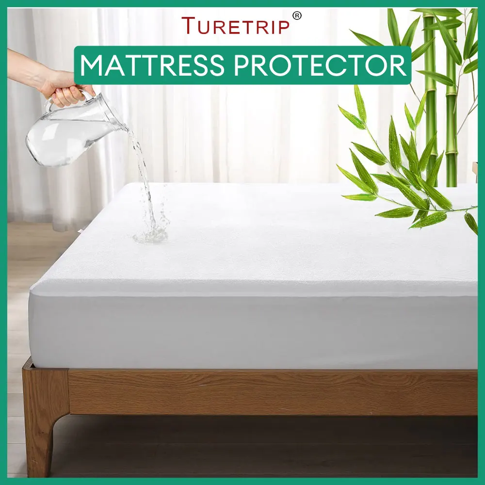

Cooling Bamboo Waterproof Mattress Protector Pad Cover Breathable Fitted Sheet Bed Cover