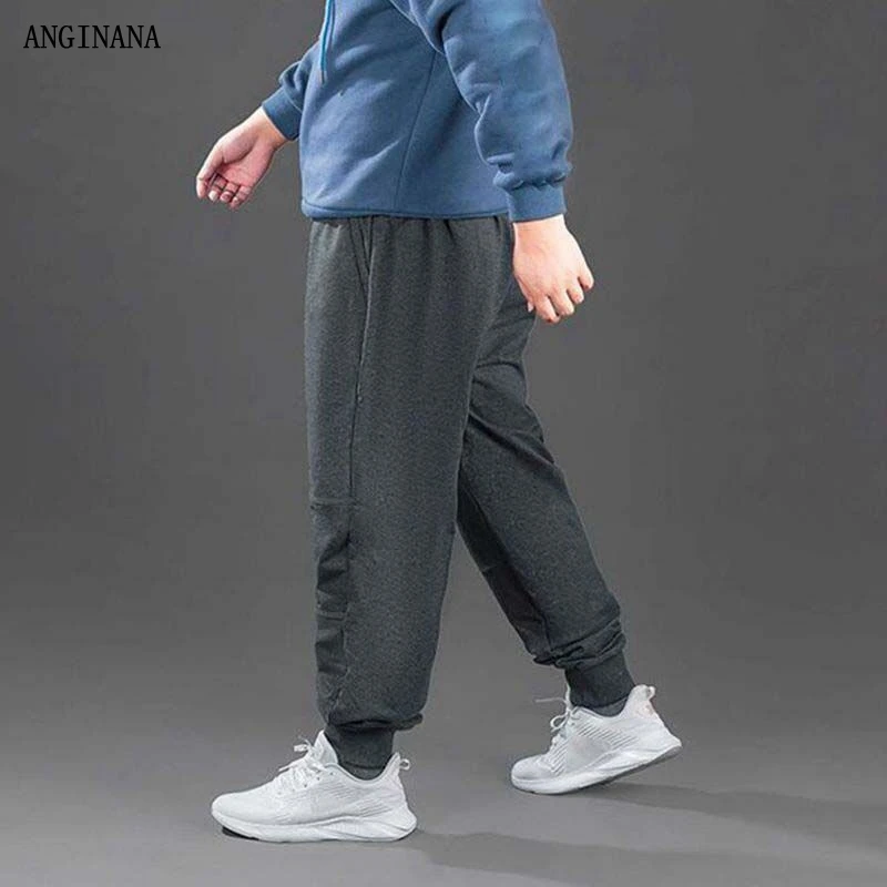 Plus size 15xl 200kg large men's Plush pants big size 8xl 9xl 10xl 12xl autumn and winter loose black elastic pants 58 60 62 3