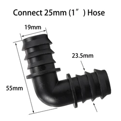 Barbed Elbow Connector for Micro Irrigation Systems - 90 Degree Fitting for Garden Watering (25mm)