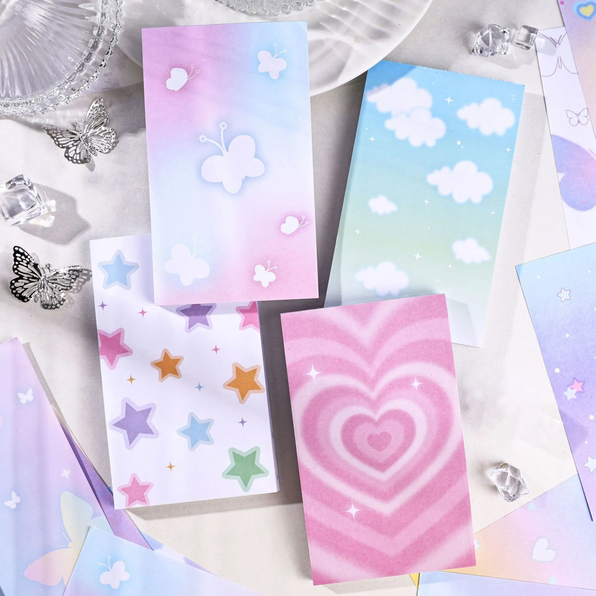 

90PCS INS Material Paper Sticky Notes Star Stationery Supplies korean Memo Pad Notebooks And Journals Tearable Non Adhesive