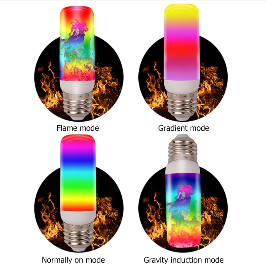 

E27 LED Flame Effect Fire Light Bulbs Creative Lights Flickering Emulation Vintage Atmosphere Decorative Lamp