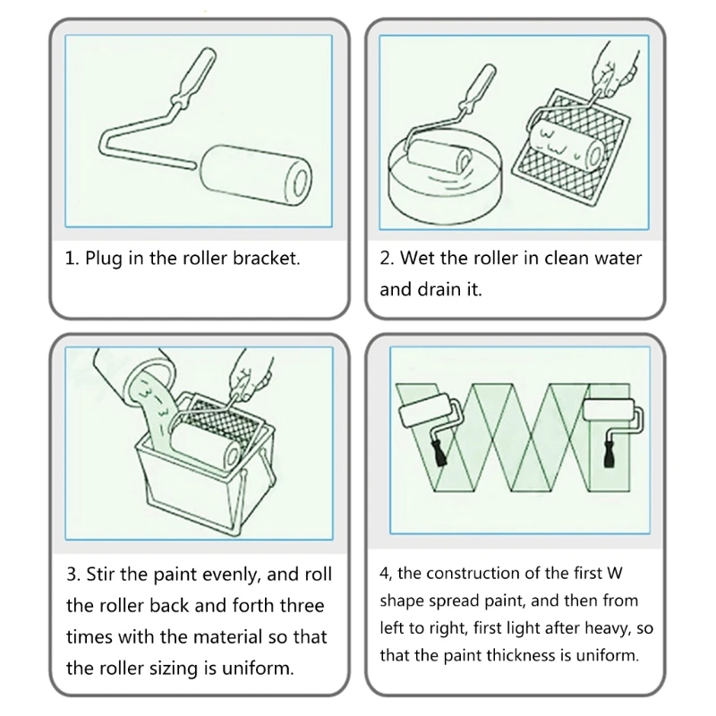 Ergonomic 9.8Inch Roller Brush Putty Roller Cleaning Special for Putty for Applying & Rolling paint roller brush