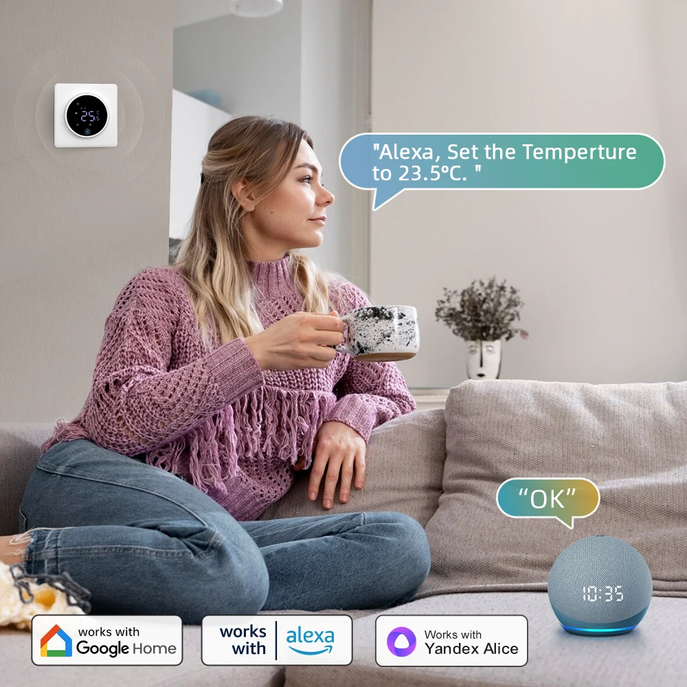 WiFi Smart Thermostat, Heating Temperature Controller ,Work for Alexa Google hom