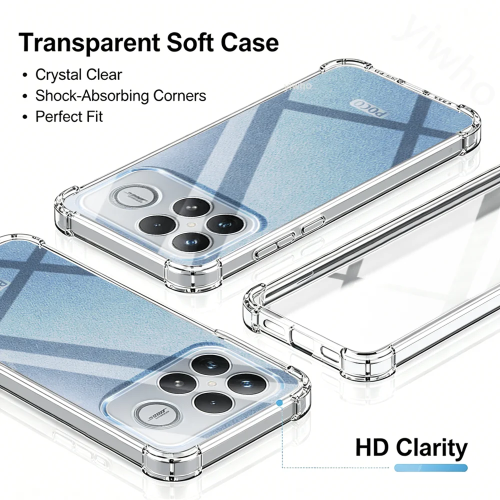 Crystal Clear Transparent Slim Soft Case with Corner Protection