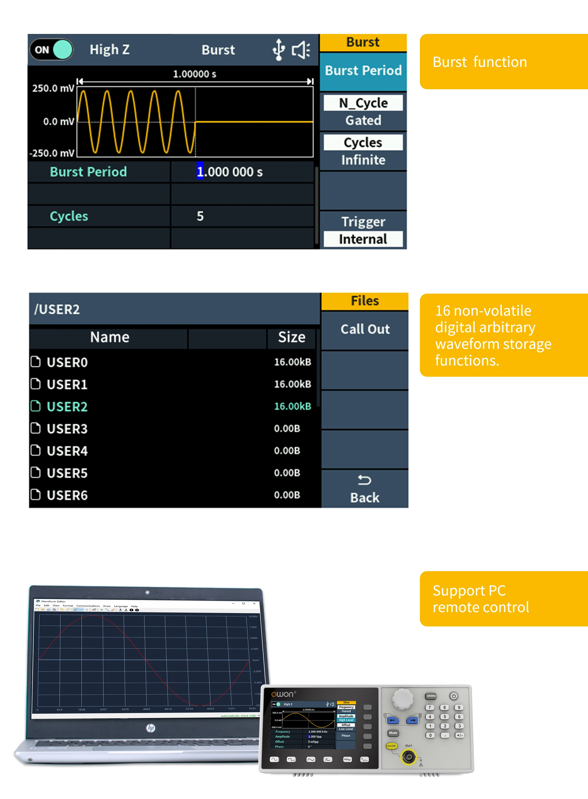 DGE1030 DGE1060 30MHz Arbitrary Waveform Generator Single Channel 1CH 3.6inchs B