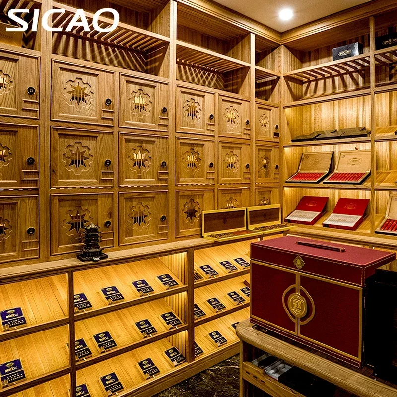 Design Cigar Room Humidifier Refrigerated Fridge Humidor Showcase Abinet Intelligent Humidity Temperature Control