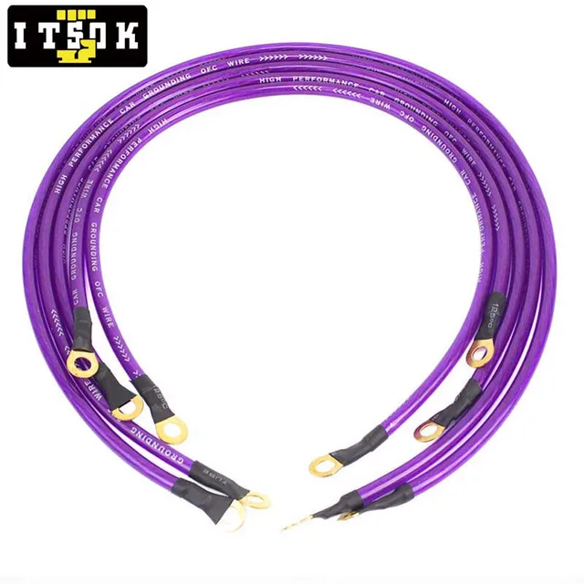 Cavi Di Messa A Terra Per Auto - Set Da 5 Pezzi In Rame Puro 99.9% Per Motore E Impianto Elettrico Veicoli - Foto 3