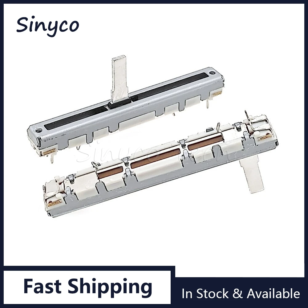 1PCS 6CM 스트레이트 슬라이딩 전위차계 B10K 60MM RS45111A6A08 모노 믹서 속도 제어 페이더 10KB 핸들 길이 15mm