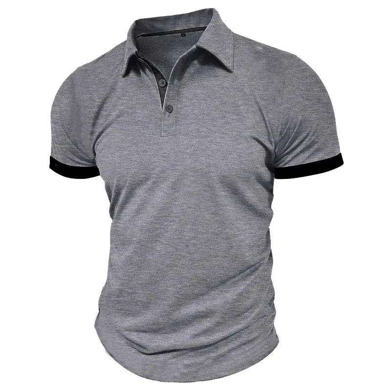 Animal Game Mens Short Sleeve Polo Shirt Solid Color Streetwear Lightweight Lapel T Shirts for Men Summer Sport Business Shirt