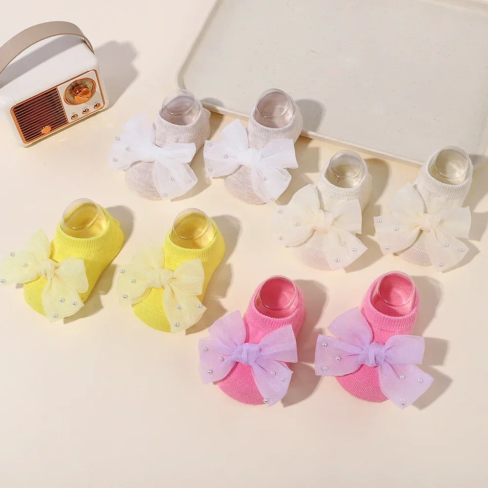 Description Picture 5 of itemPretty Newborn Baby Girls Socks Cute Flowers Toddler Princess Anti-skid Leather Soles Infant Soft Elastic Floral Sock Gifts