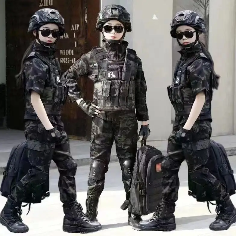 Children's special forces combat uniform camouflage training suit black eagle camouflage suit performance suit