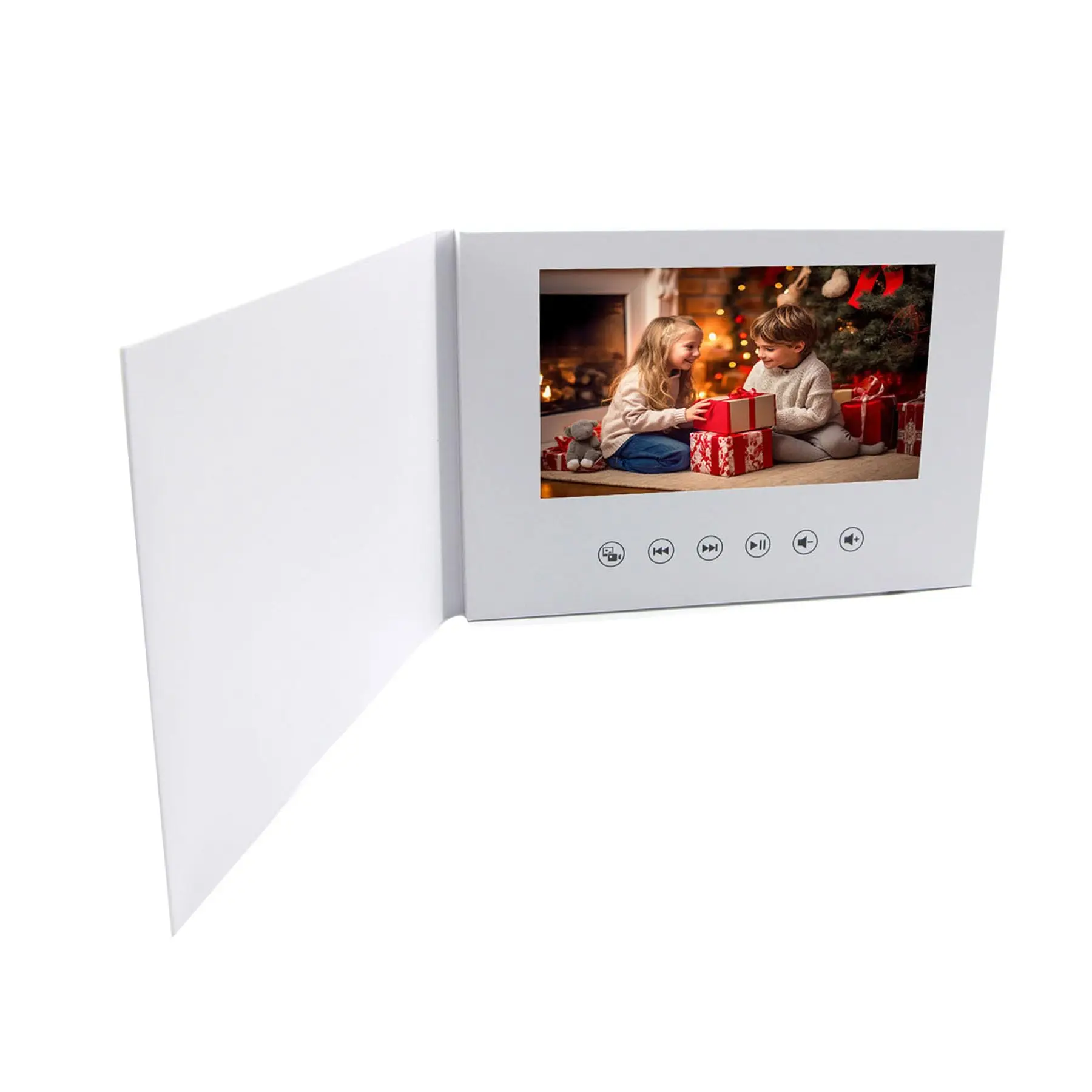 7" IPS HD Video Greeting Card-4GB Memory, Rechargeable Battery & Speaker DIY Blank Cover for Personalized Video Book Weddings