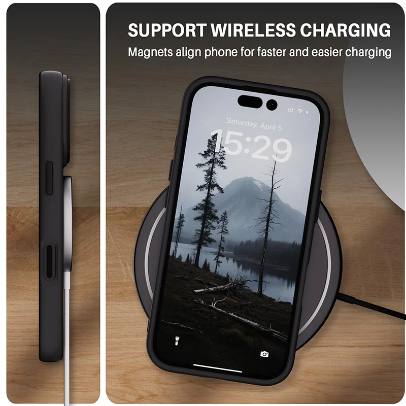 Luxury Armor Shockproof Matte Transparent Magnetic Phone Case
