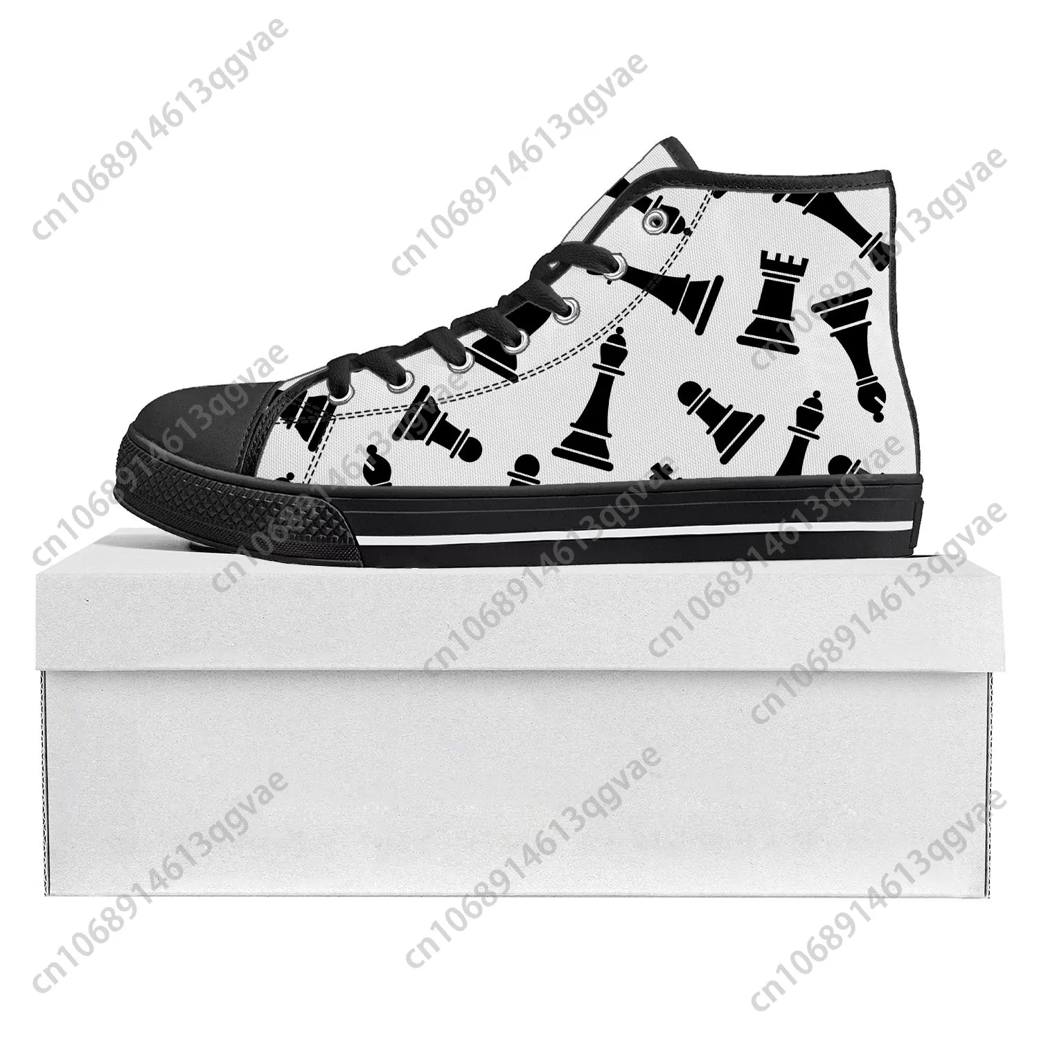 Chess International Pop High Top High Quality Sneakers Mens Womens Teenager Canvas Sneaker Casual Couple Shoes Custom Shoe Black