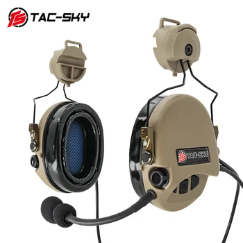 TAC-SKY Airsoft 헤드폰 Airsoft 헤드셋 전술 헬멧 아크 트랙 스탠드 버전 리버레이터 II 실리콘 귀마개 청력 보호