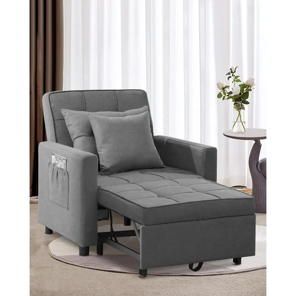 

XSPRACER [UPDATED] Convertible Chair Bed, Sleeper Chair Bed 3 in 1, Stepless Adjustable Backrest, Armchair, Sofa, Bed, Fleece