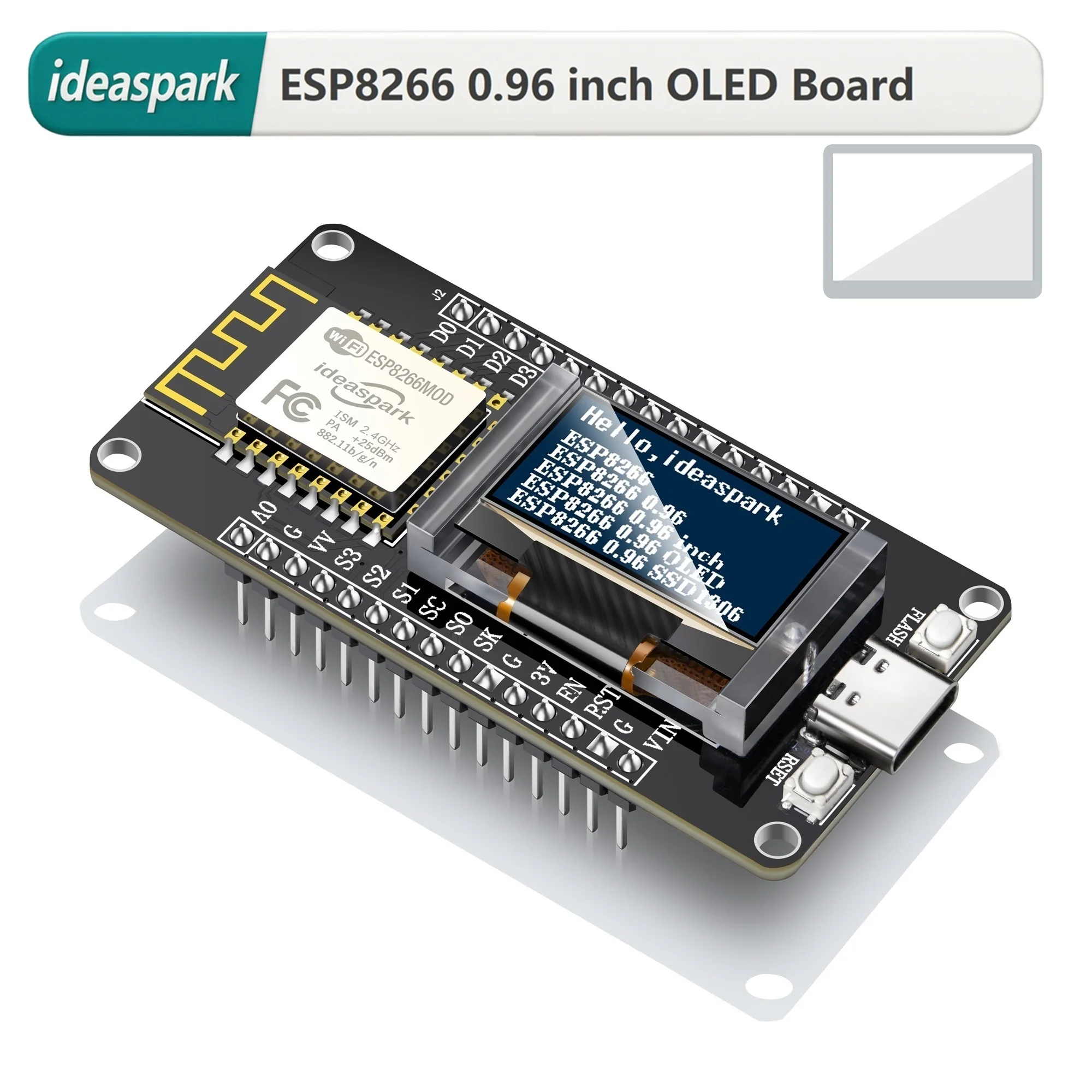 ตัวเลือกสินค้า บอร์ดพัฒนา ESP8266 NodeMCU พร้อมจอ OLED 0.96 นิ้ว