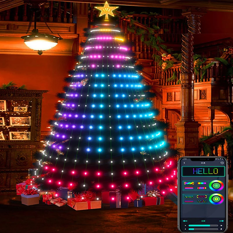 

DIY Smart Christmas Tree Lights APP Remote Control Holiday Lights for Bedroom Window Christmas Navidad Wedding Party Decoration
