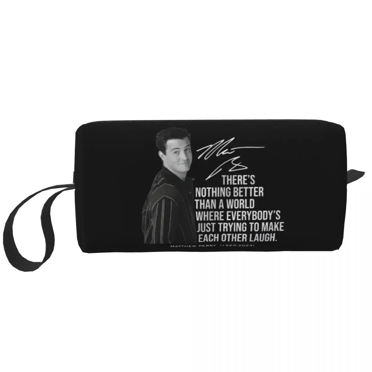 

Matthew Perry Large Makeup Bag Zipper Pouch Travel Cosmetic Bags 90s Tv Sitcom Storage Bag for Unisex