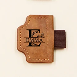 Custom Engraved Magnetic Bookmark and Pen Holder (Brown)