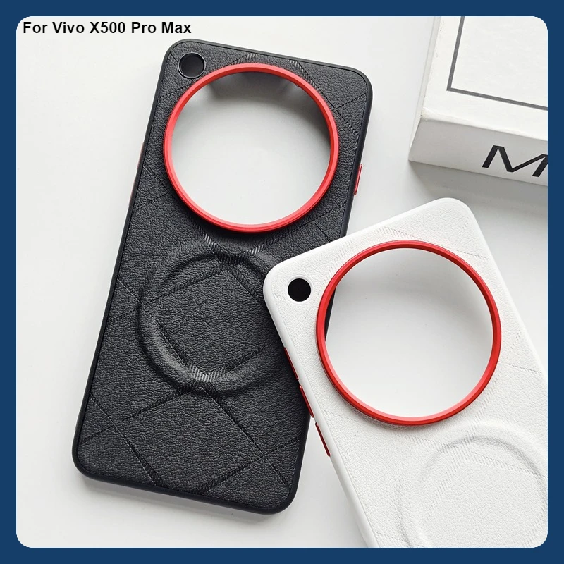 Luxurious Magnetic Embossed PU Leather Non-Slip Phone Case with Metal Camera Frame