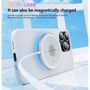 MagSafe Kabellose Ladehülle aus Flüssigem Silikon für iPhone 15, 14, 13, 12 Pro Max Plus - Magnetisches Softcover