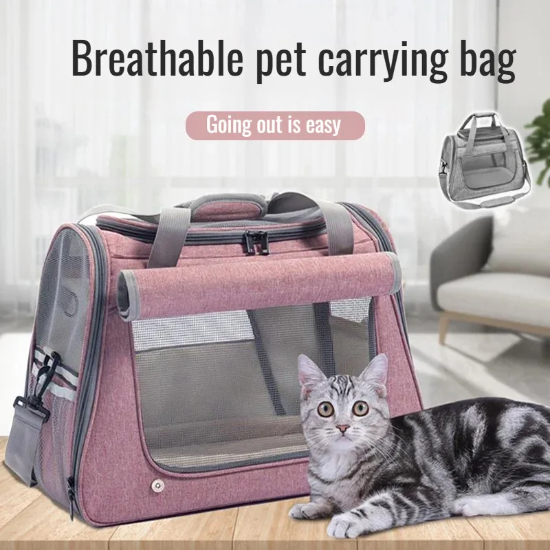 Fashion crossbody pet bag pet bag go out crossbody portable handbag Large Capacity Portable Cat Bag