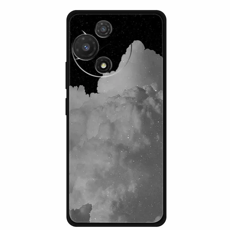 Black Soft Silicone TPU Phone Case with Cool Wolf Design - Shockproof and Protective Cover