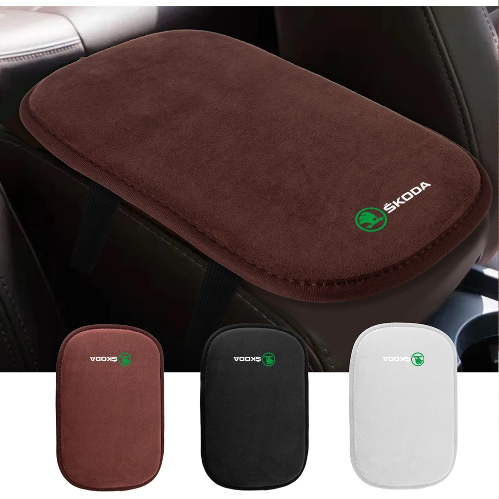 Enhanced Car Center Console Arm Rest Box Lid Fur Leather Pad