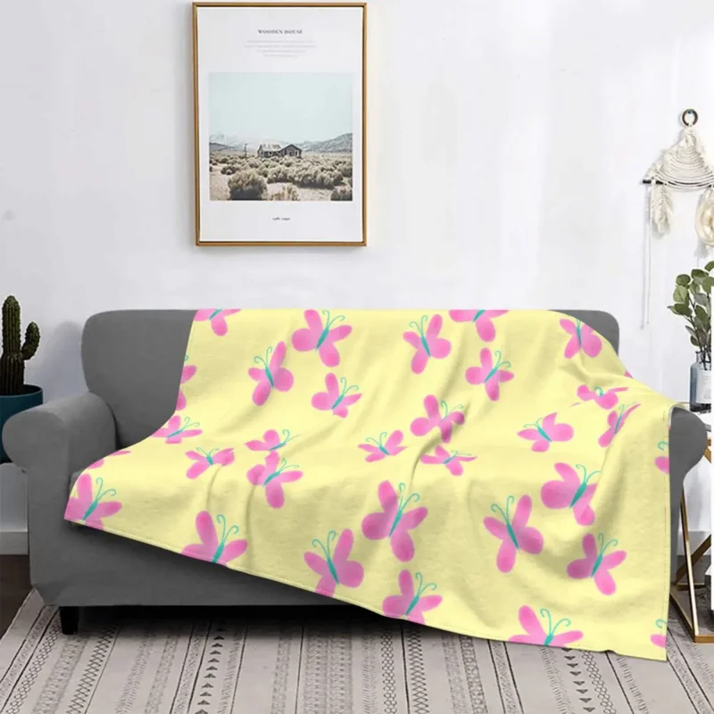 

Butterflies Blankets Fleece Decoration Colorful Cute Breathable Lightweight Thin Throw Blanket for Home Bedroom Bedding Throws