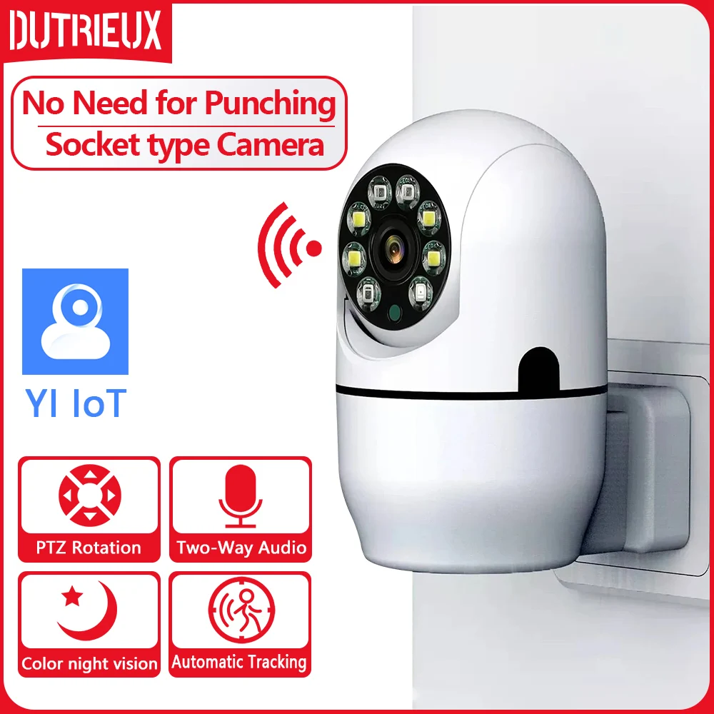 

WiFi IP Camera 1080P HD Bidirectional Audio Night Vision Motion Detection Socket type Camera No Need for Punching