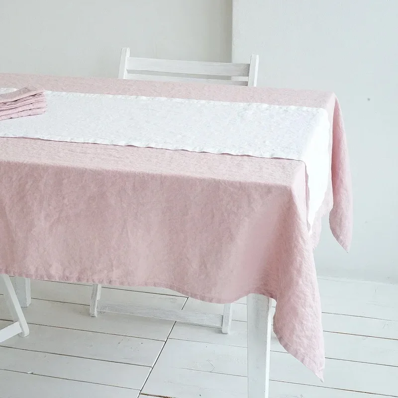 thumbnail image 1 of Mantel de lino 100% puro para el hogar, cubierta de mesa de lino Natural rectangular clásica para comedor, fiesta, vacaciones, decoración de cocina, 1 of 5