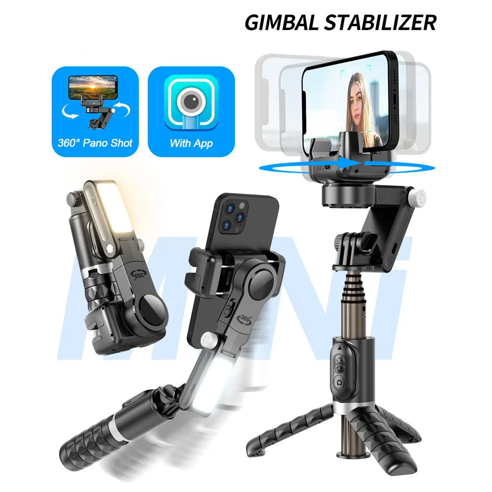 Smart Handheld Gimbal 360 Rotation Face Following shooting Smartphone Stabilizer Tripod Gimbal for Xiaomi iPhone Samsung Sony handheld gimbal stabilizer handheld gimbal gimbal stabilizer
