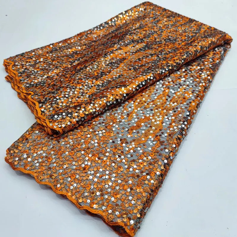 

Новый дизайн французское Сетчатое кружево вышивка Африканское кружево ткань с блестками материал для свадебной вечеринки 5 ярдов для DIY шитья TS1126