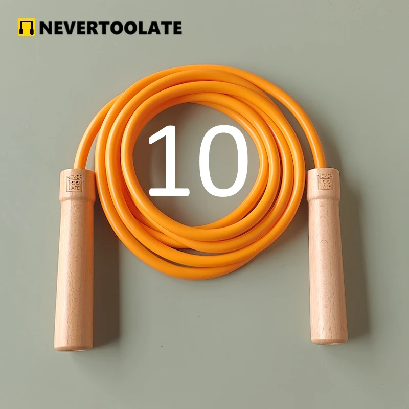NEVERTOOLATE 500 GRAM Big wood handle built in ball bearing 10MM PVC heavy jump rope LONG 3.2 meters crossfit fitness thick rope