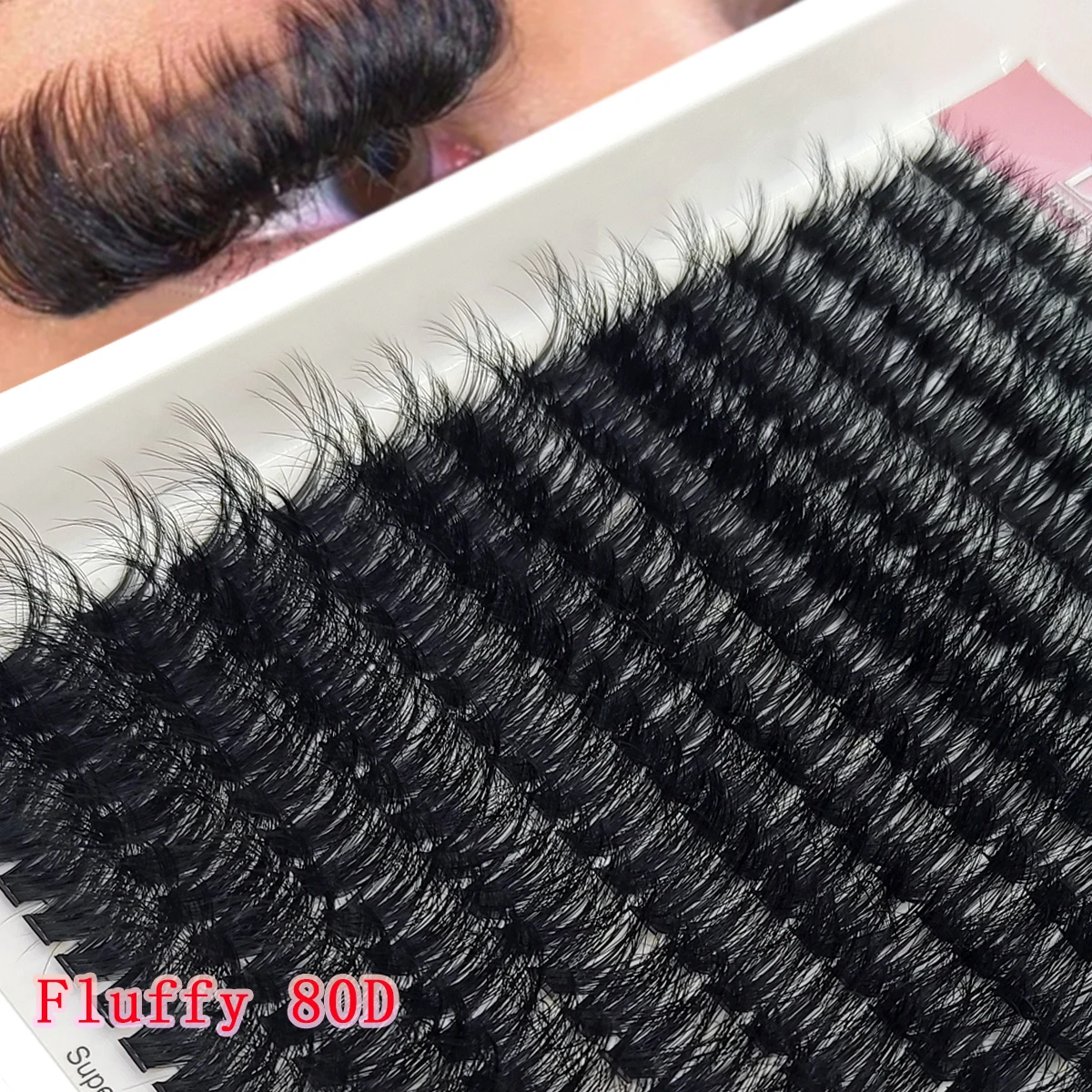 Neue 8D Luxus Flauschige DIY 80D-300D Wimpernbüschel 10-20mm Gemischte Länge Wimpernverlängerung 0,07mm Russische D-Curl Dicke Wimpern – Detail 1