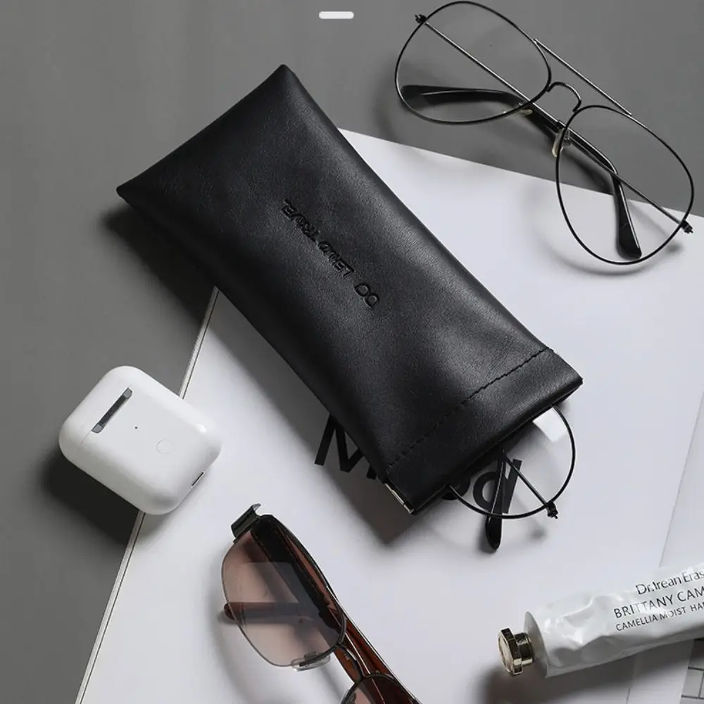 

Solid Color Self-closing Glasses Bag Waterproof Sundries Jewelry Pouch Mini Cosmetic Bag PU Leather Sunglasses Bag