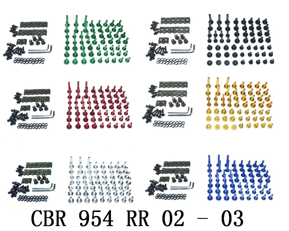 

CNC Complete Fairing Bolts Bodywork Screws Nuts Kit Fit For Honda CBR 954 RR 2002 - 2003