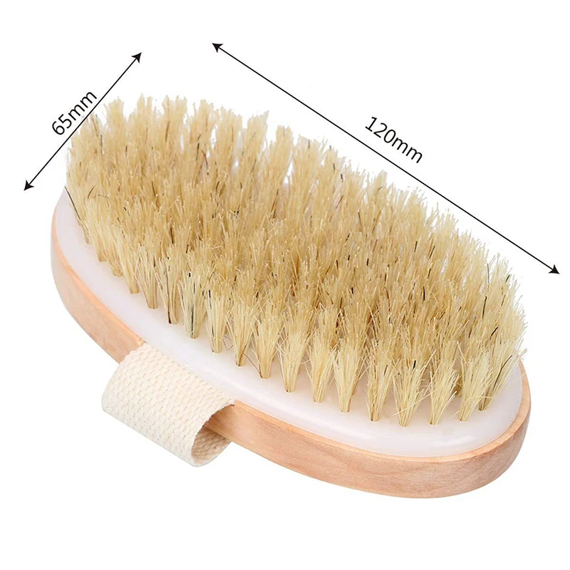 2 In 1 Dry Skin Body Massage Brush Natural Bristle Dead Skin Remover Anti Cellulite Exfoliates Blood Circulation Massage Tools 6
